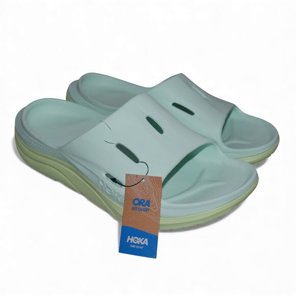 HOKA Ora Recovery Slide 3 Mens Size 12 Womens 14 Aqua/Celery Juice NWT - Picture 4 of 9